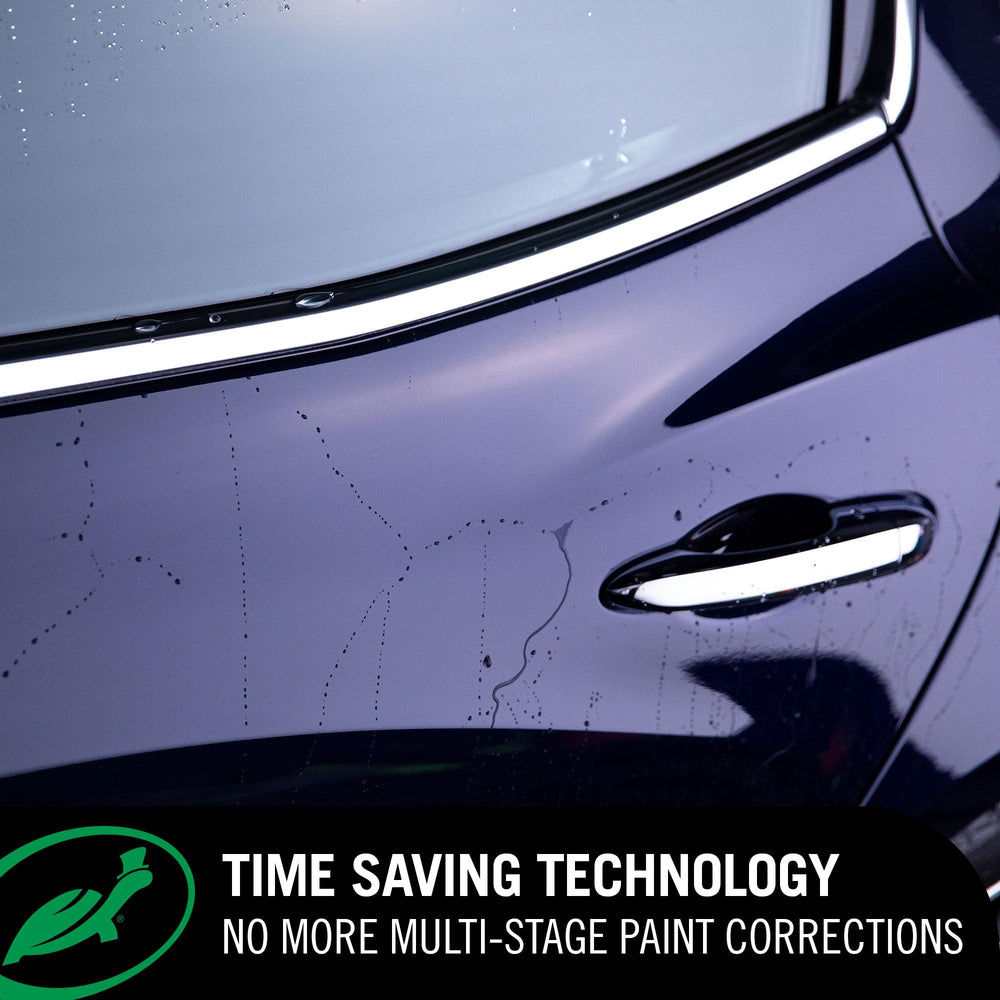 Turtle Wax Hybrid Solutions water beading close-up on glossy finish