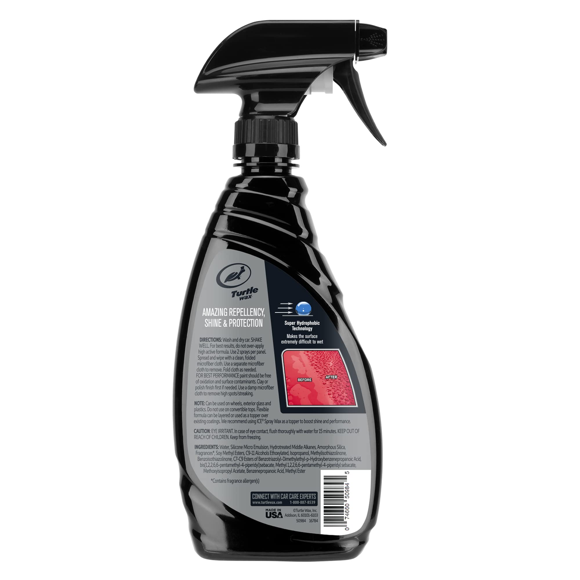 Turtle Wax ICE Seal N Shine spray-action demonstrates easy, even application