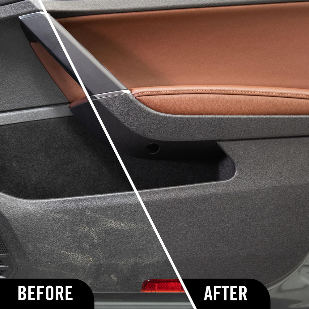 Turtle Wax Inside Job bottle pour demonstrates easy spray application for interior detailing