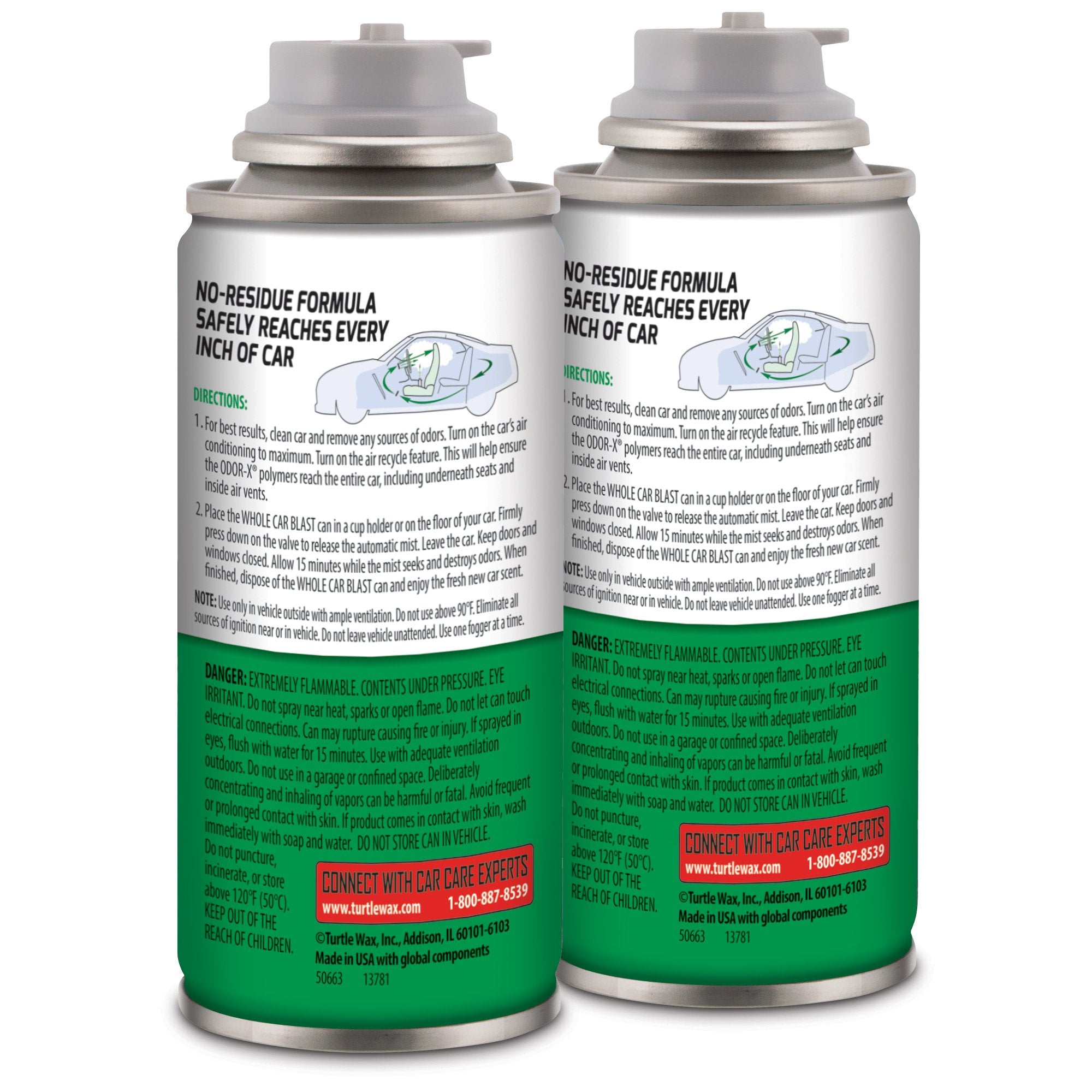 Turtle Wax Odor-X Whole Car Blast kinetic fog action demonstrates comprehensive interior coverage.