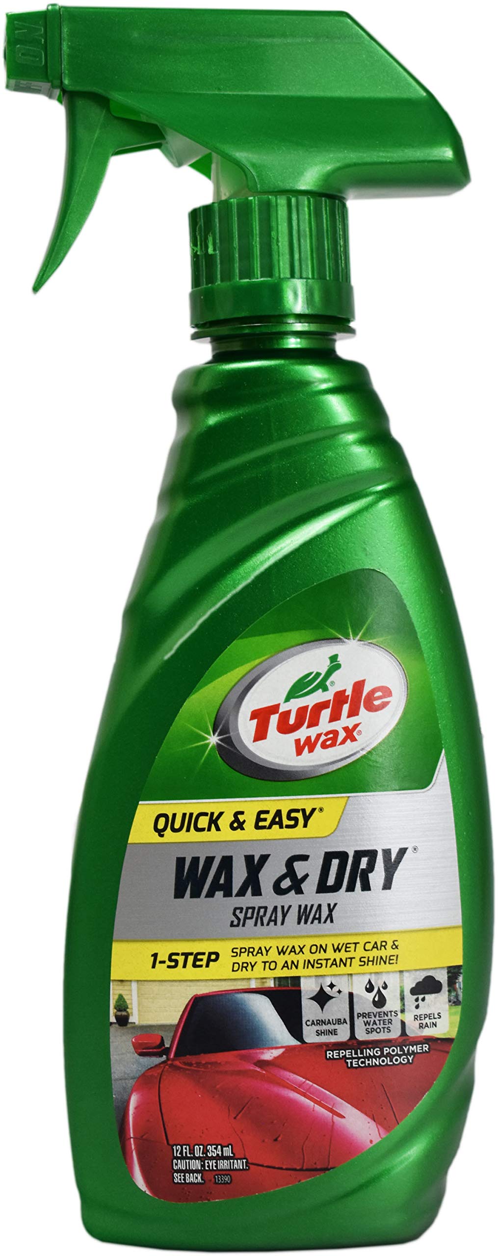 Turtle Wax Quick & Easy Wax & Dry bottle with gloss-boosting spray finish.