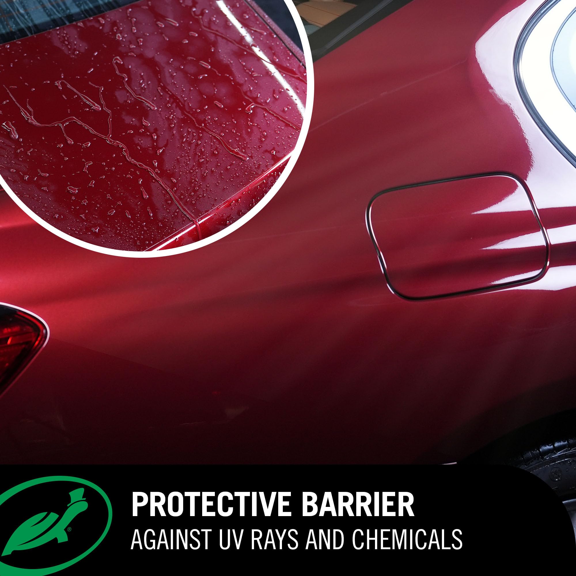 Turtle Wax spray application scene demonstrates fast drying and shine