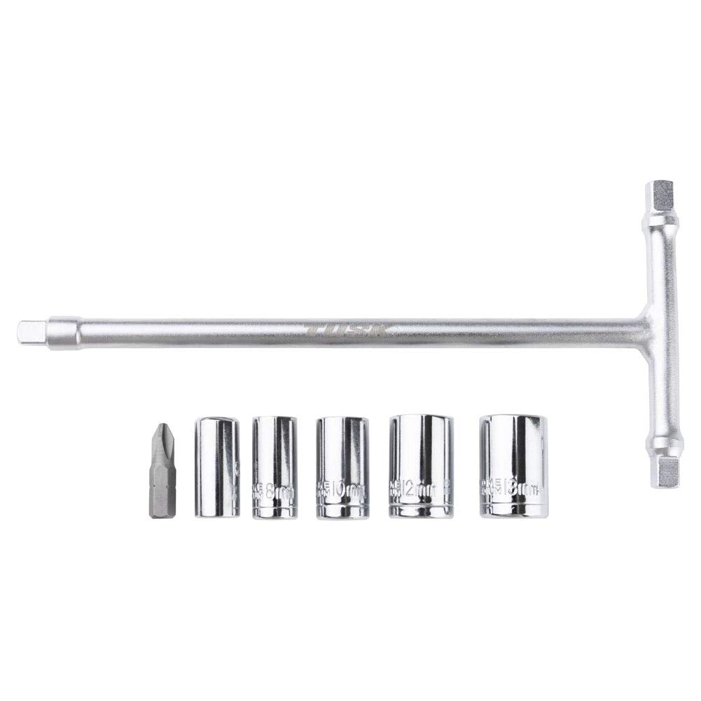 TUSK 3-Way Mini T-Handle with 1/4 inch drive sockets for quick roadside bike repairs