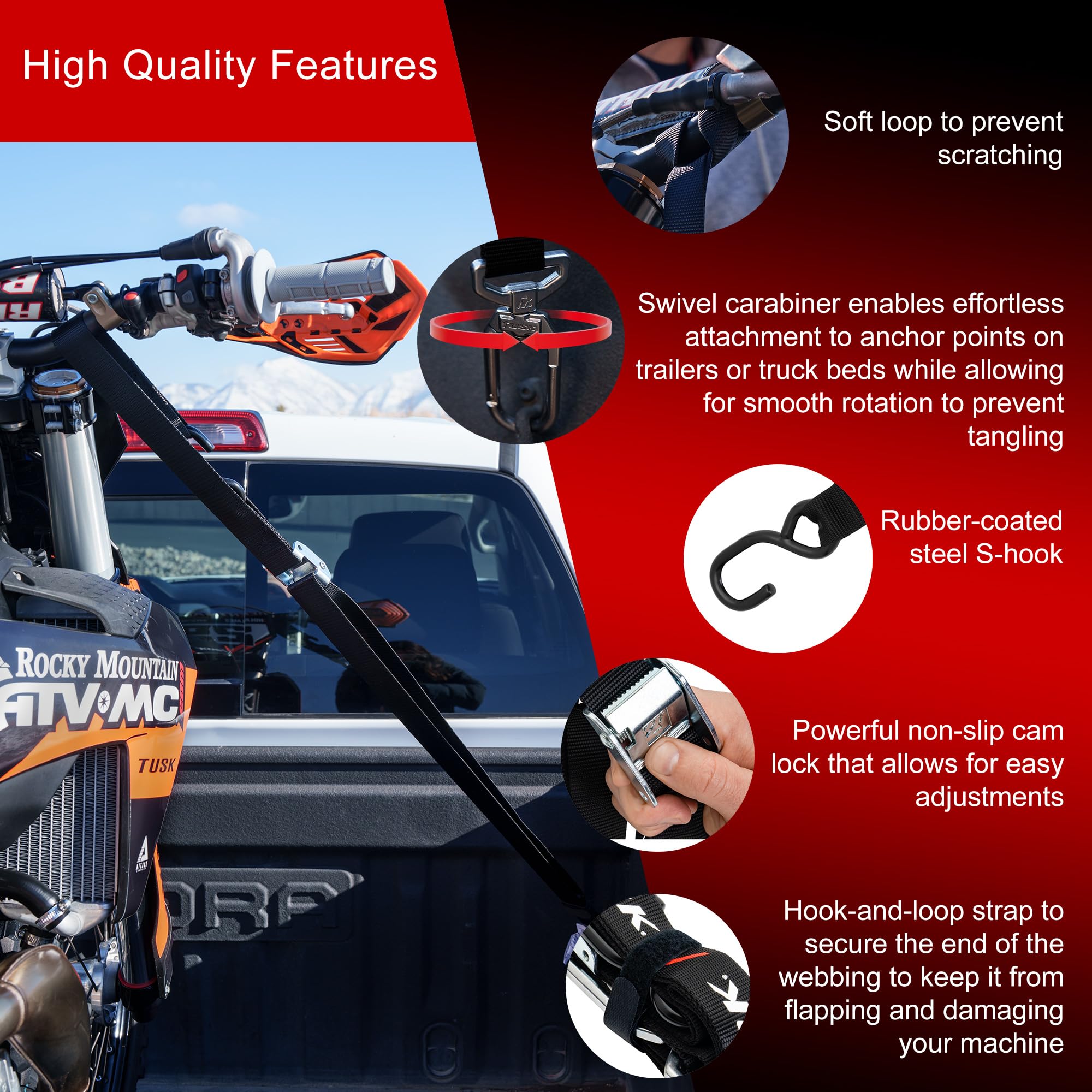 Tusk cam buckle provides quick, secure tension for easy adjustments