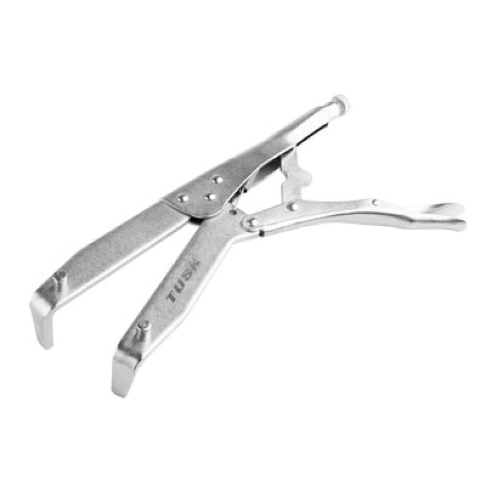 Tusk Clutch Holding Tool with adjustable arms for universal fit during maintenance.