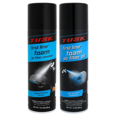 Tusk First Line cleaner on foam filter for deeper cleaning and grease removal