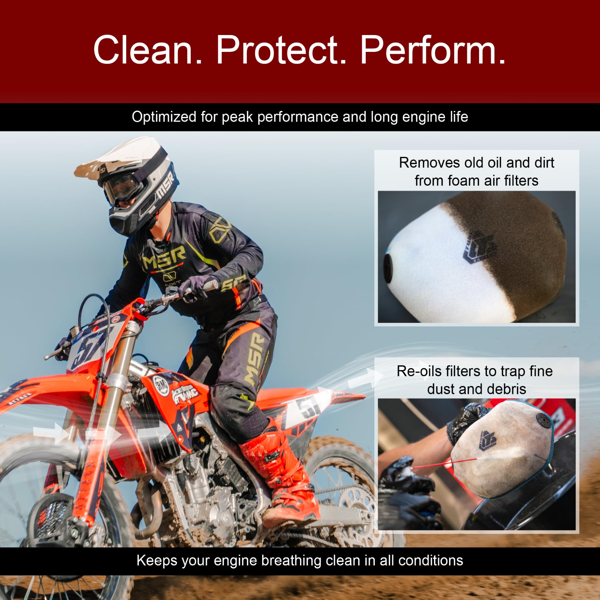 Tusk First Line foam filter oil ready for even lubrication and tack formation