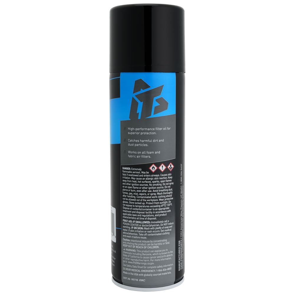 TUSK First Line aerosol can applying even coating on a foam filter for airflow.