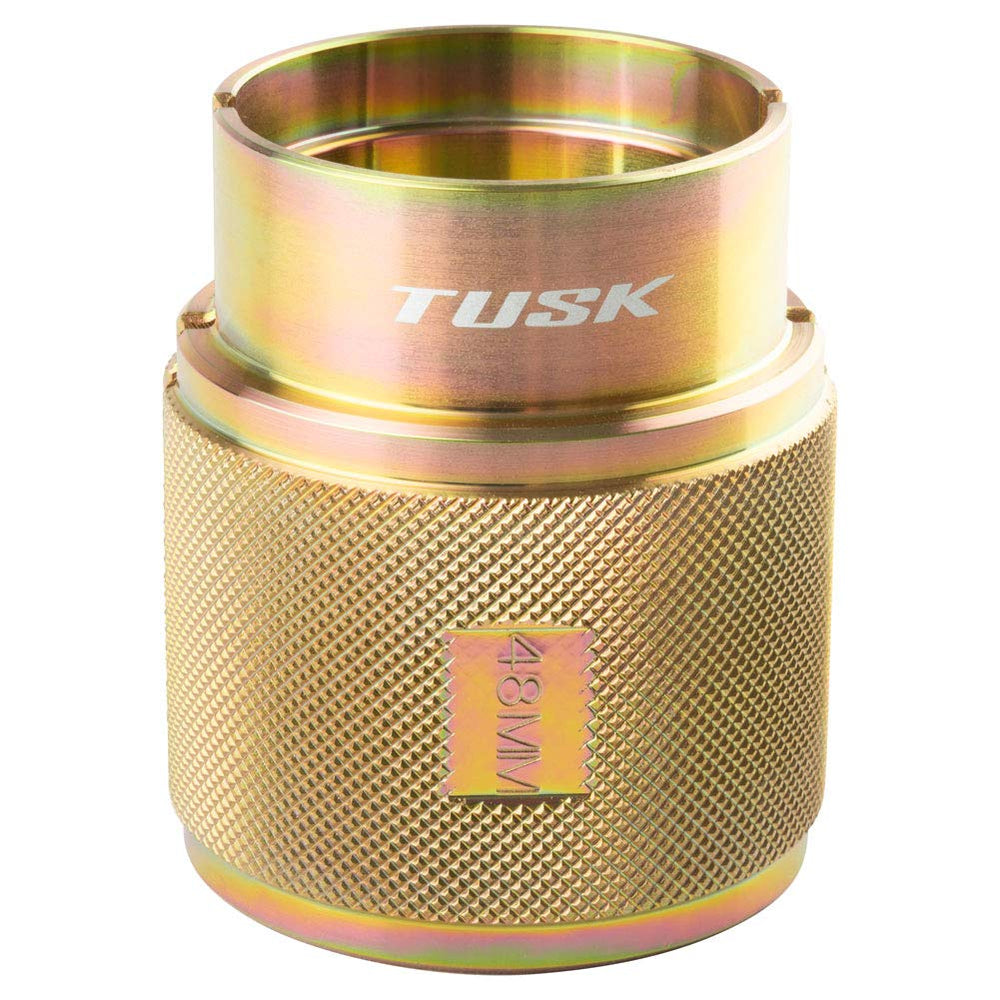 Tusk 48mm fork seal driver close-up showing split design for easy install.