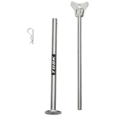 Tusk MotoCrutch finished in zinc plating to resist corrosion during use