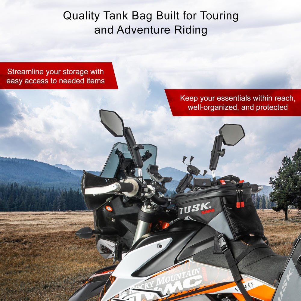 TUSK Olympus elastic top cord secures extras during stops