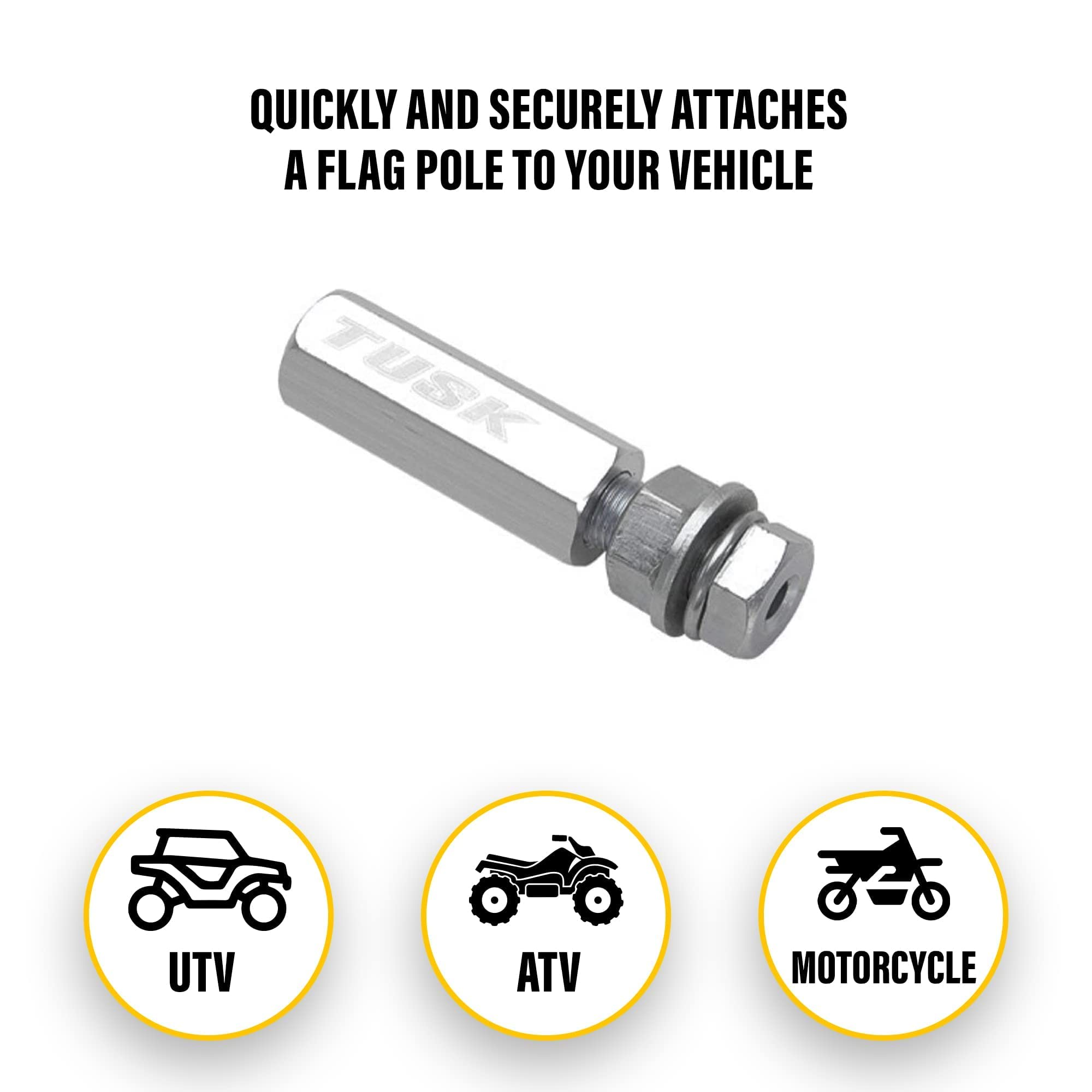 Tusk Quick Release Flag Pole Holder assembly view shows secure mounting.