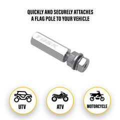 Tusk Quick Release Flag Pole Holder assembly view shows secure mounting.