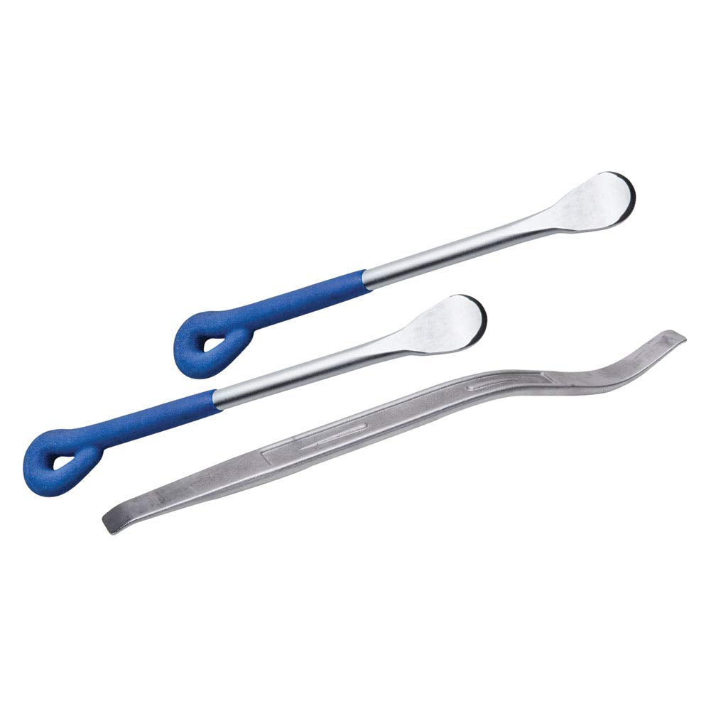 Two 10.5-inch spoons from the Tusk Tire Iron Kit enable efficient bead removal.