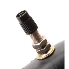 TUSK inner tube centered TR‑4 valve close‑up emphasizing easy inflation and rim compatibility.