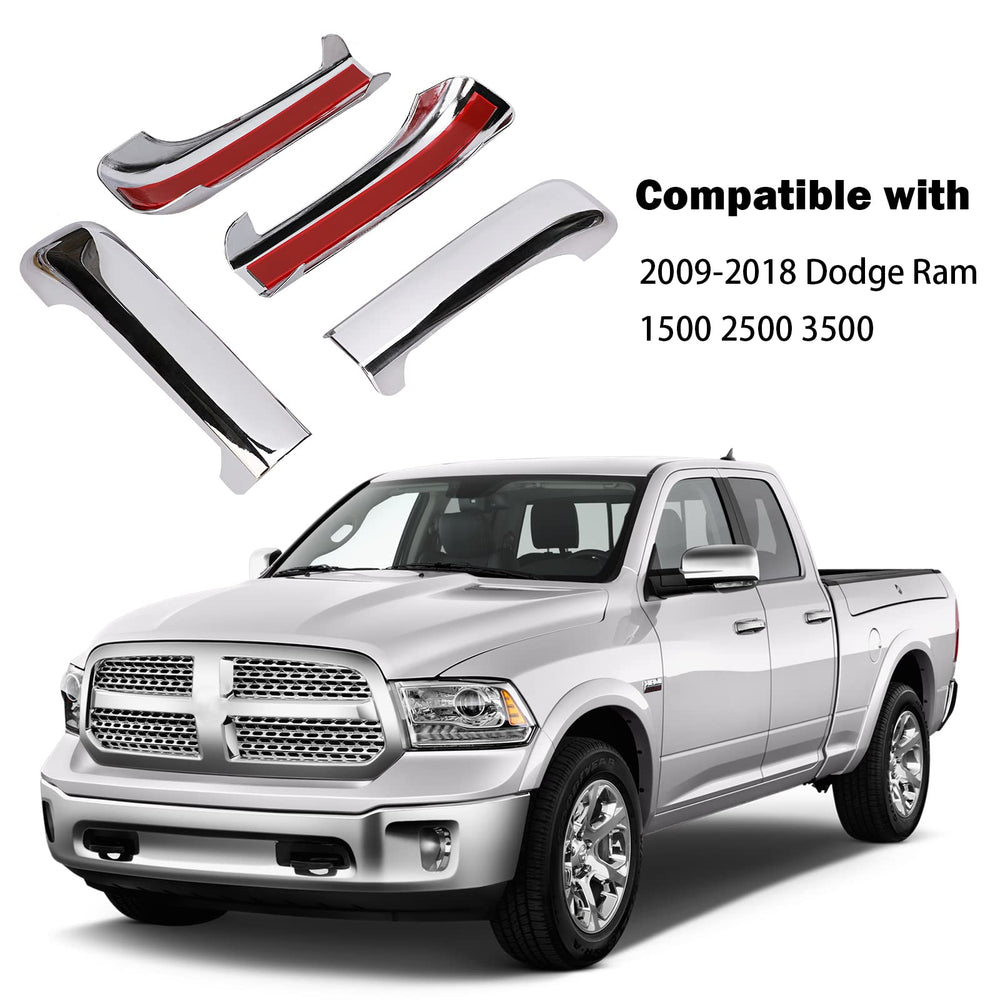 Tutor Auto chrome door handle covers on Dodge Ram 1500 driver-side view refreshed appearance
