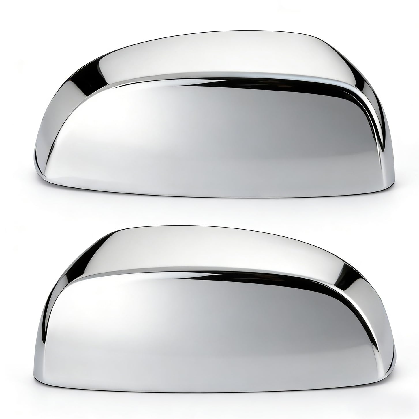 Tutor Auto chrome side view mirror covers top half on Chevy Silverado adds gloss and protection
