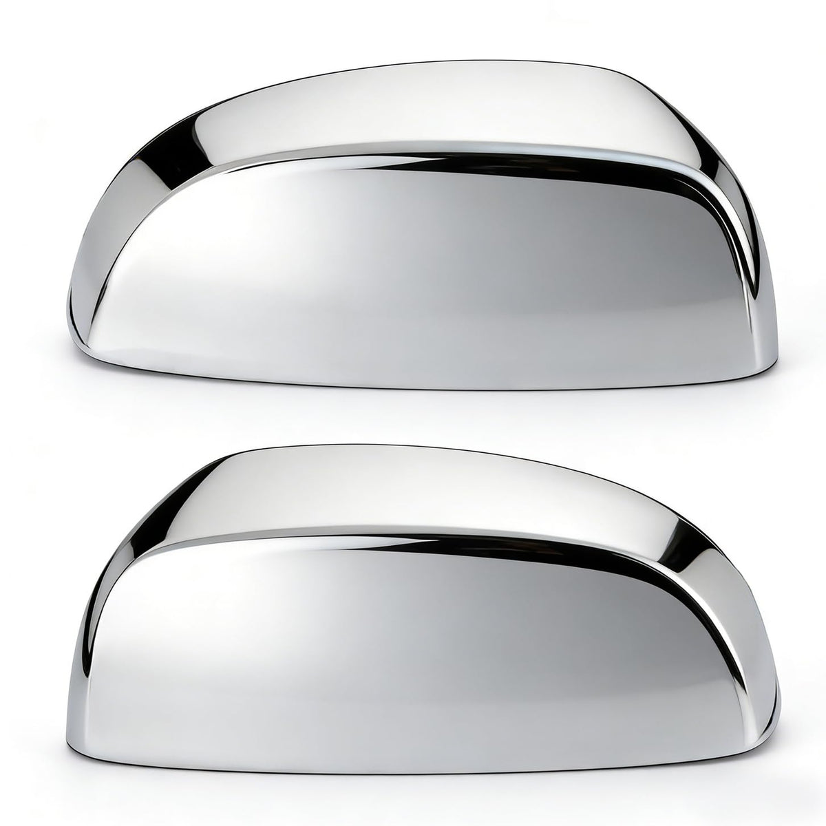 Tutor Auto chrome side view mirror covers top half on Chevy Silverado adds gloss and protection