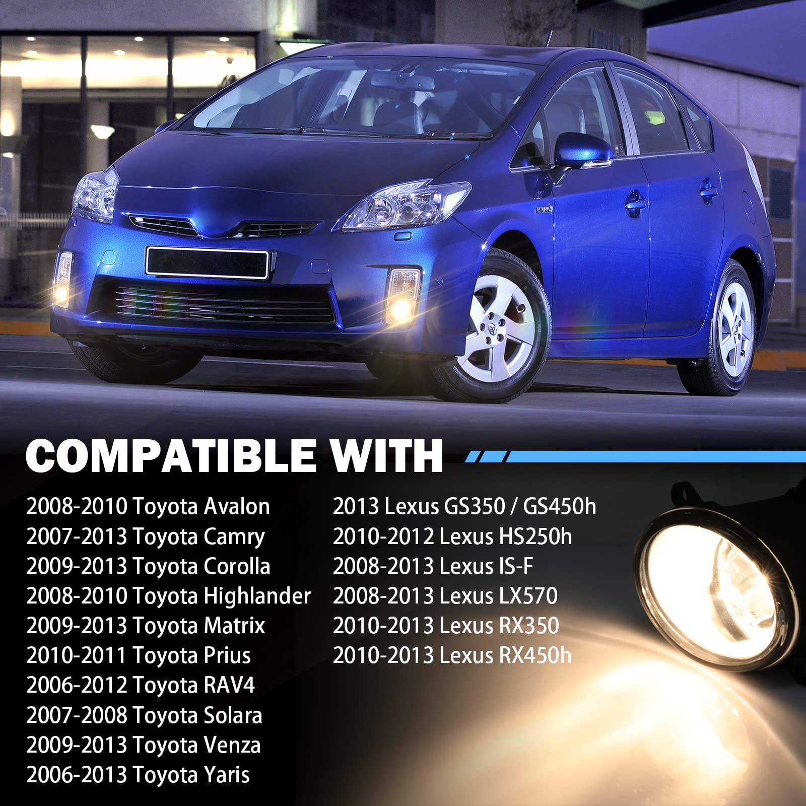 Tutor Auto fog light assembly for Toyota RAV4 supports safer night driving