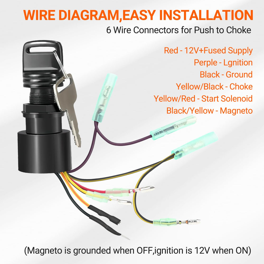 Tutor Auto 6-wire color-coded wiring simplifies installation.
