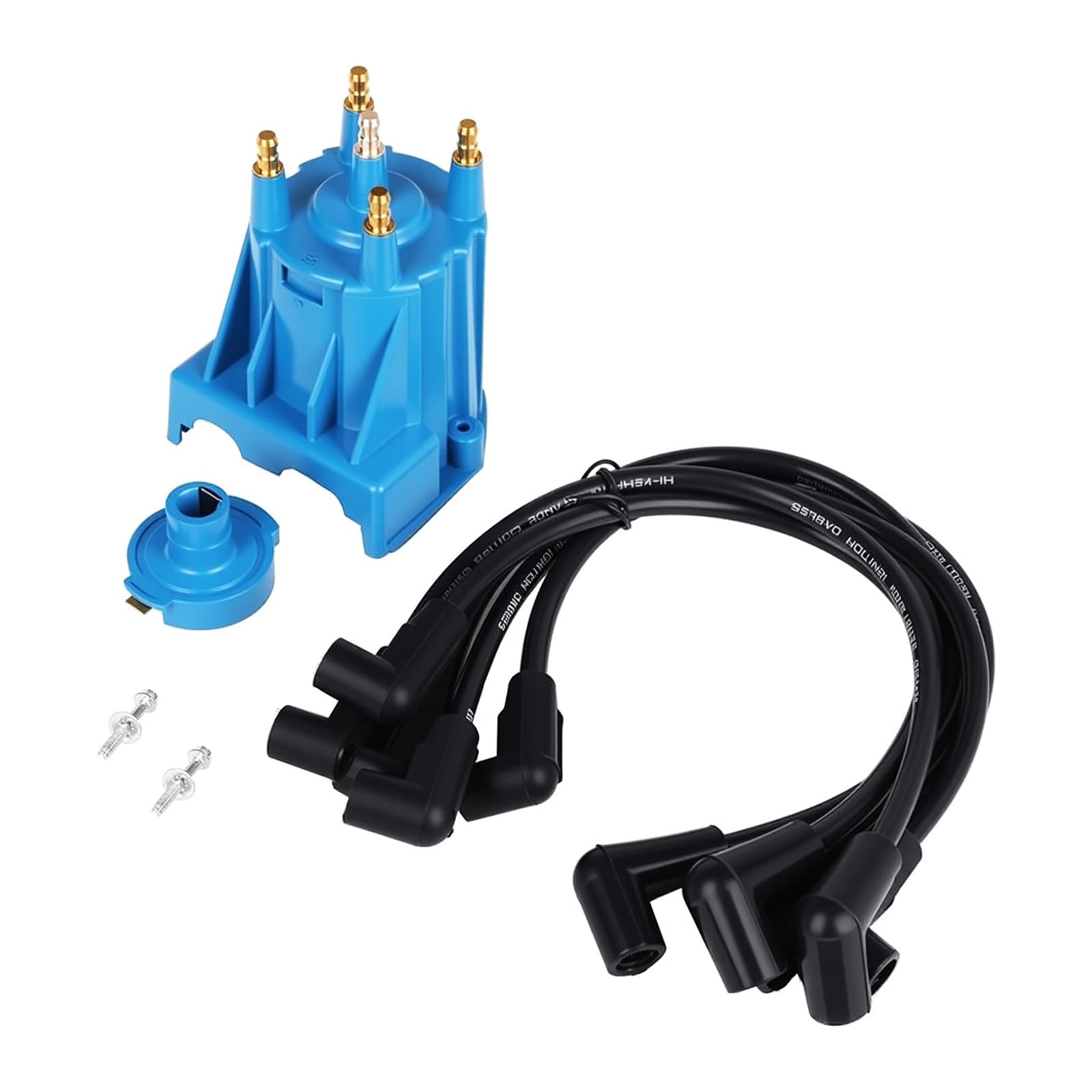 Tutor Auto ignition tune-up kit distributor cap closeup showing durable brass contacts for reliable conductivity