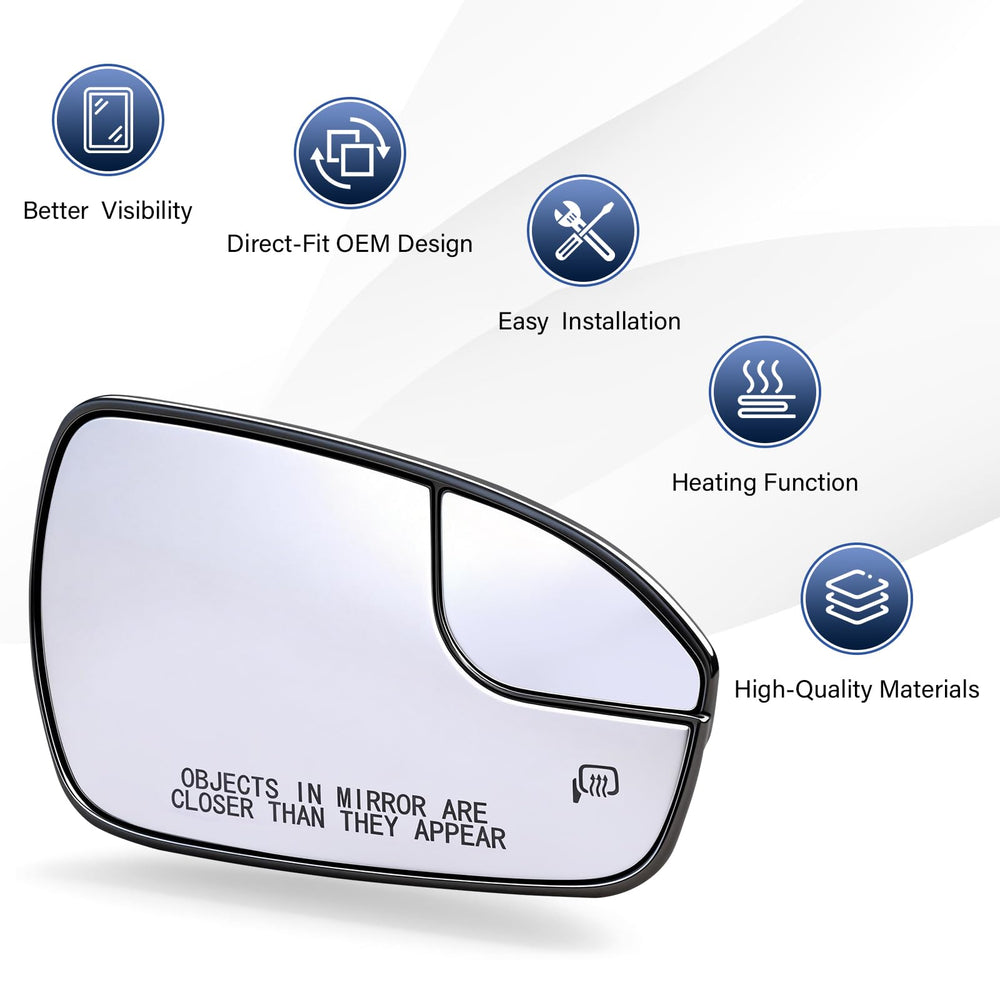 Plug-and-play heating connector included with Tutor Auto mirror.