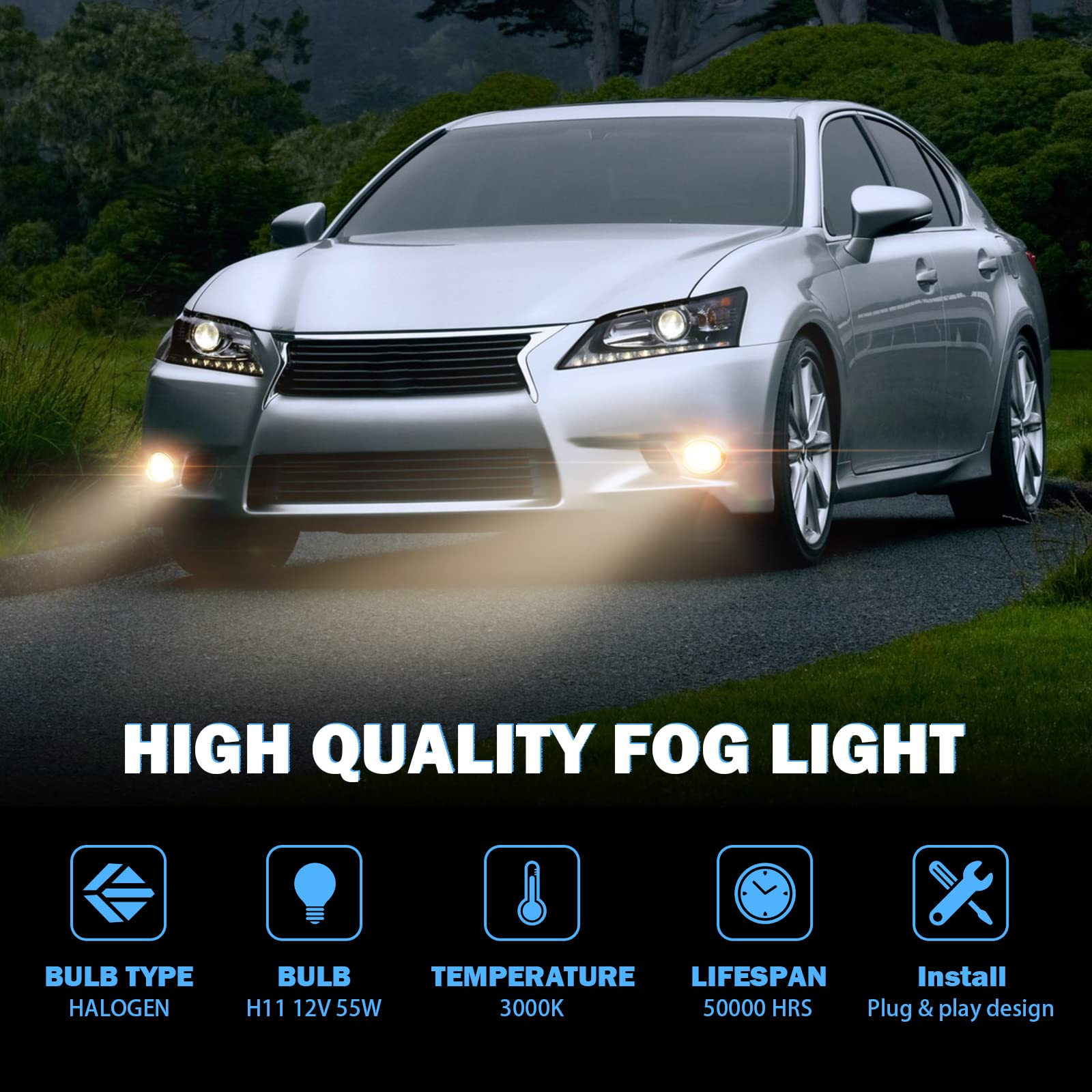 Tutor Auto right fog light for Lexus RX350 improves fog visibility