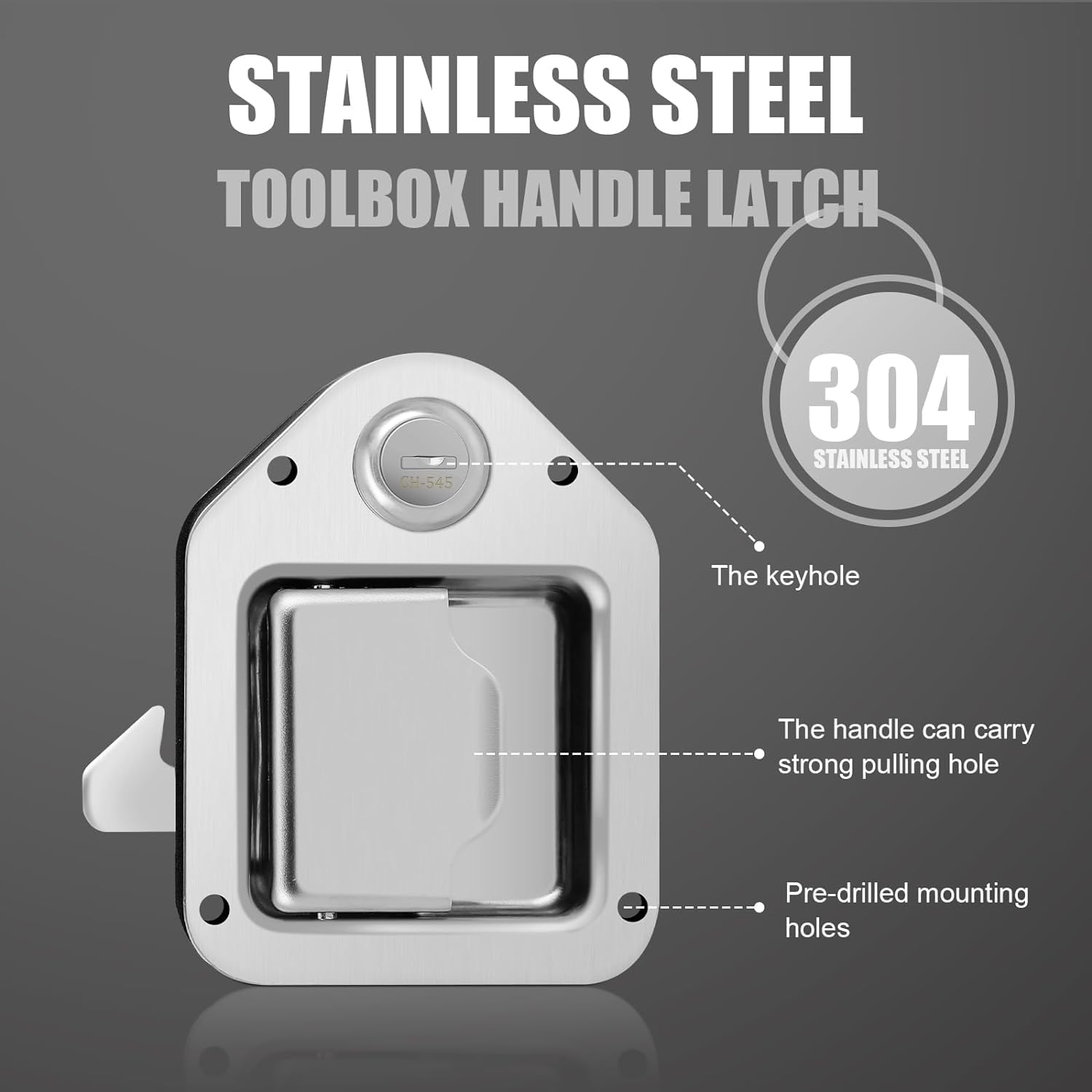 Tutor Auto truck toolbox latch installed for secure closure.