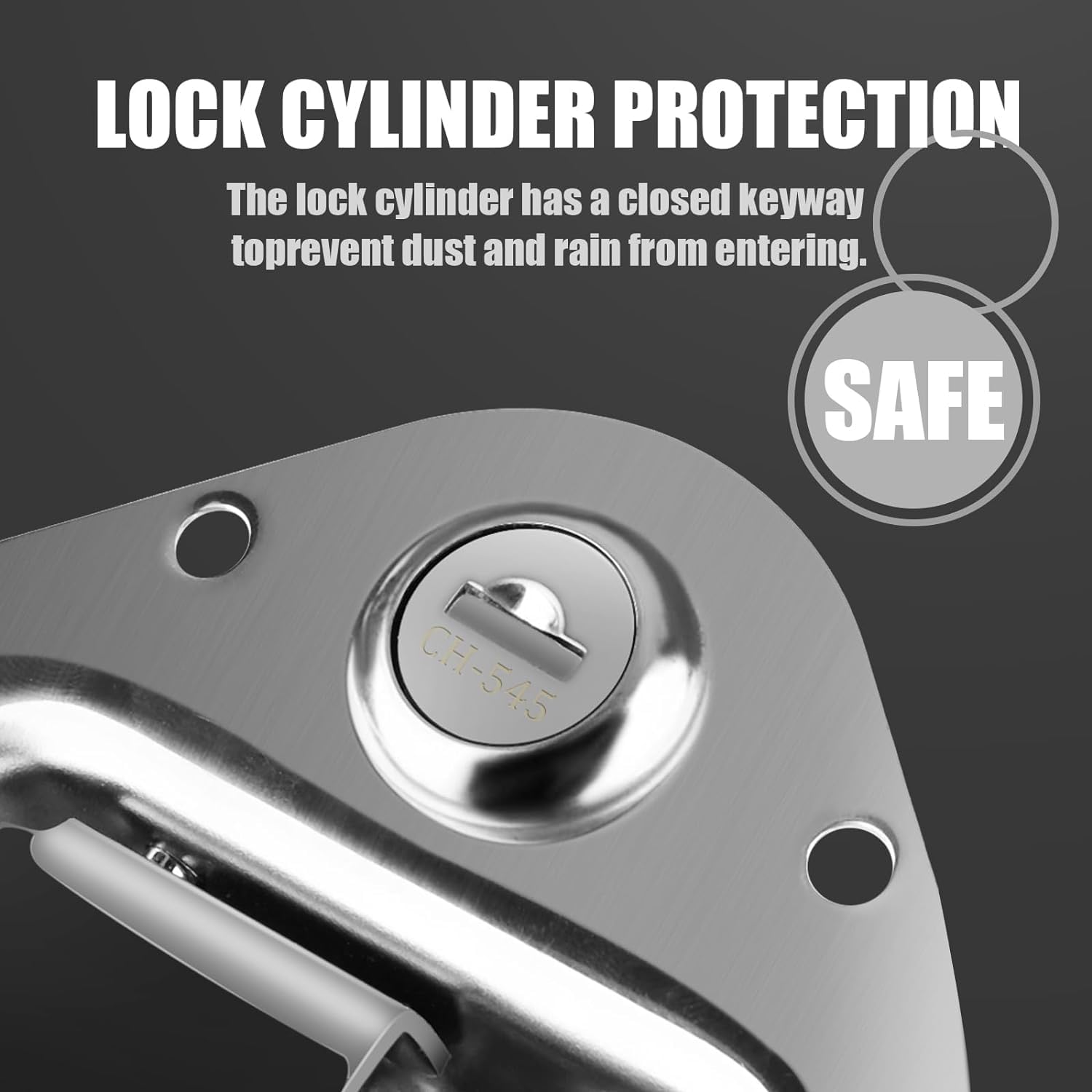 Tutor Auto latch includes waterproof gasket for outdoors use.