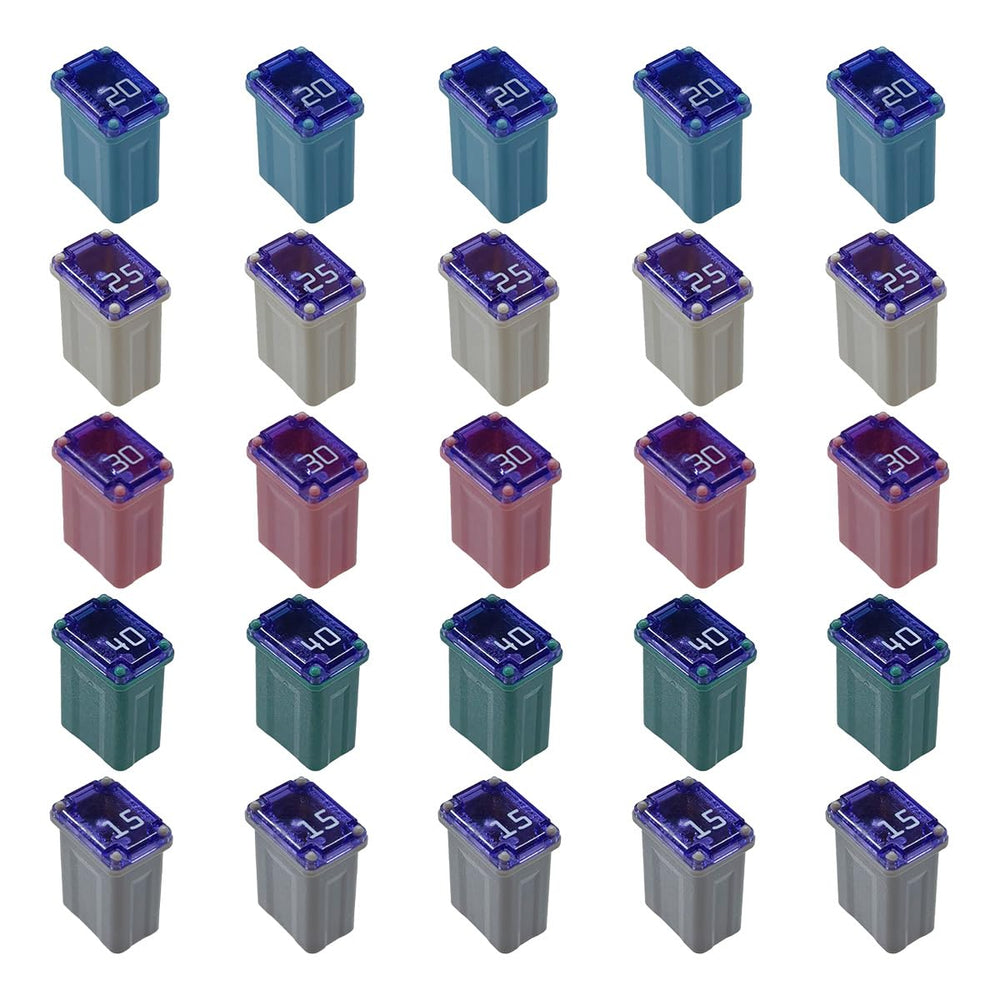 Tuxihapp square fuse 15A in kit, color-coded for quick identification and replacement.