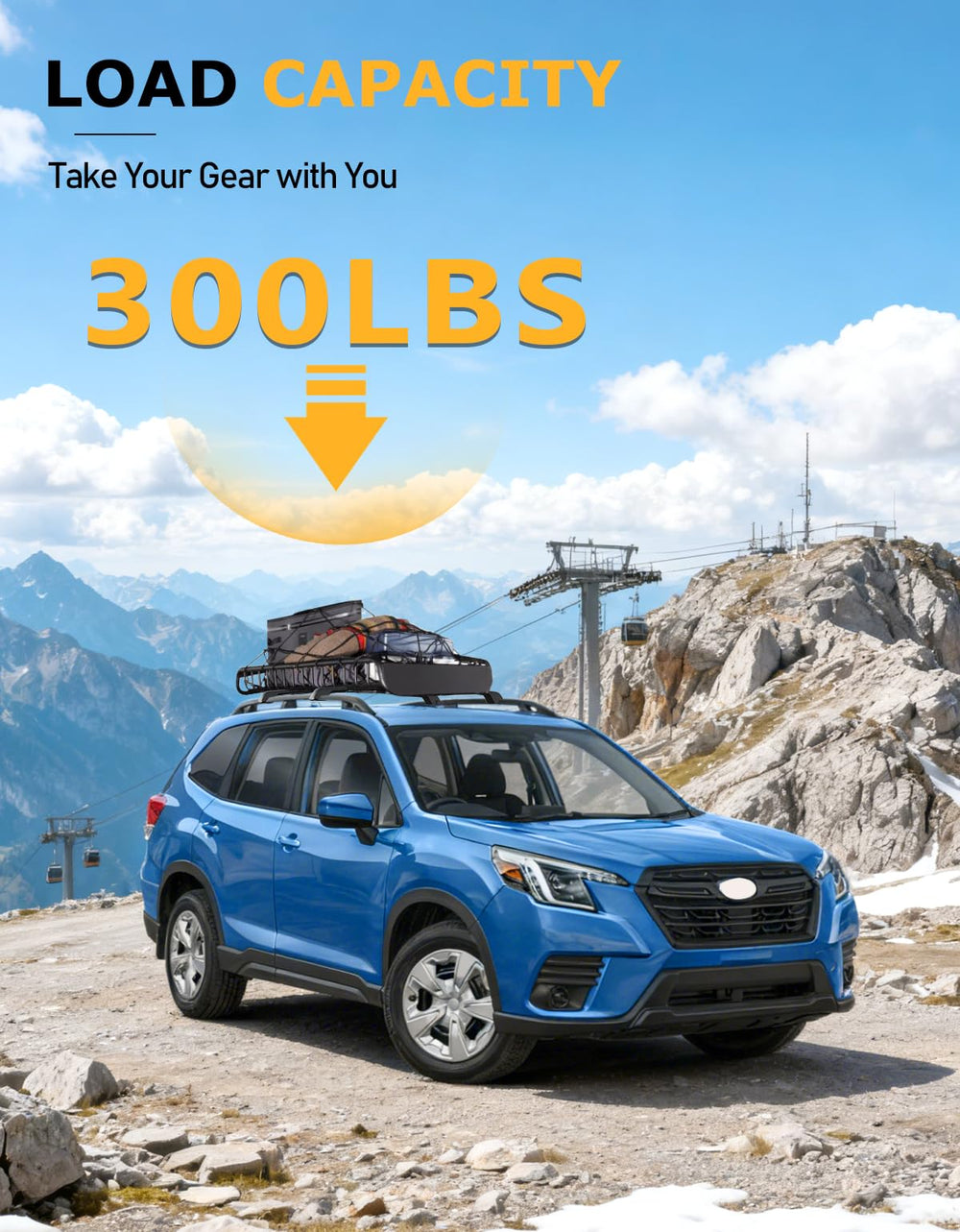 Tuyoung 300 lb capacity cross bars support luggage ladders or cargo safely.