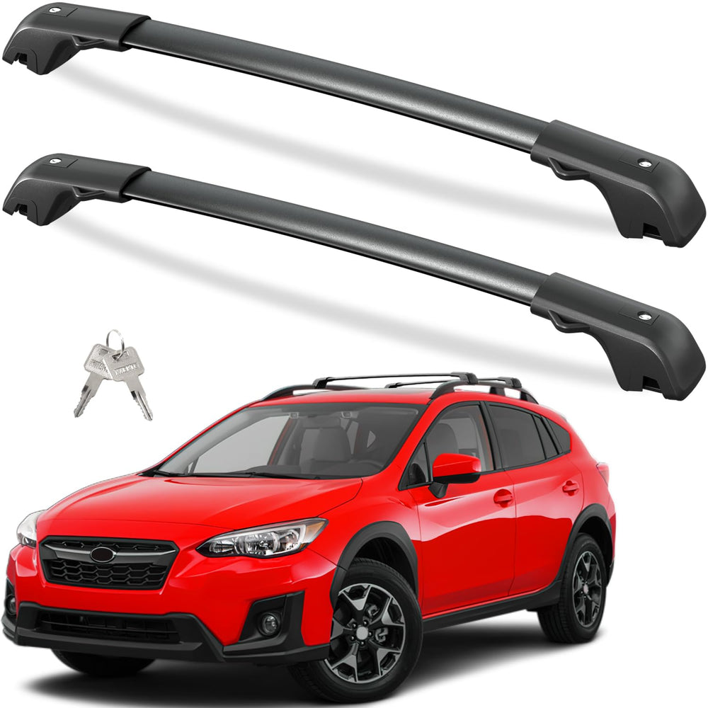 Tuyoung 300lbs lockable crossbars on Subaru Crosstrek side rails for secure cargo