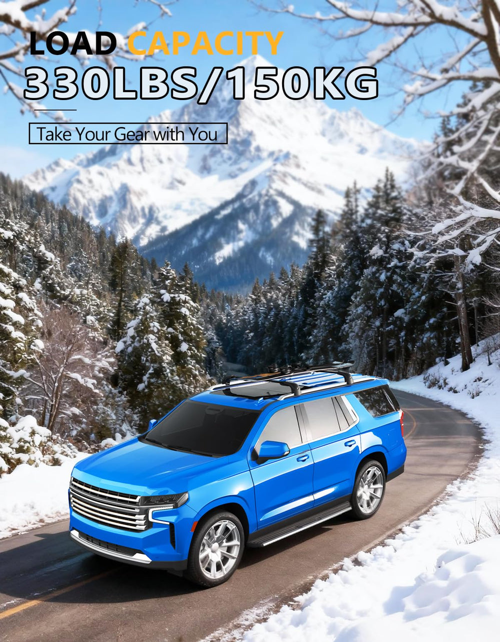 Tuyoung aluminum crossbars support up to 330 lbs for cargo and equipment.