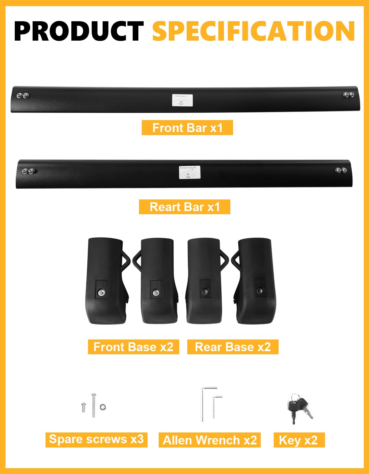 Anti-theft lock and rugged brackets enhance vehicle security.