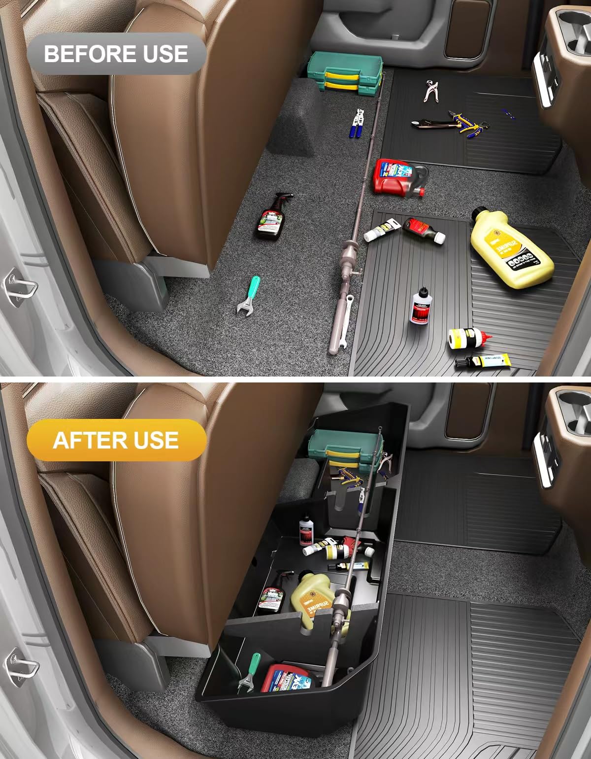 Tuyoung removable dividers for flexible space under the seat