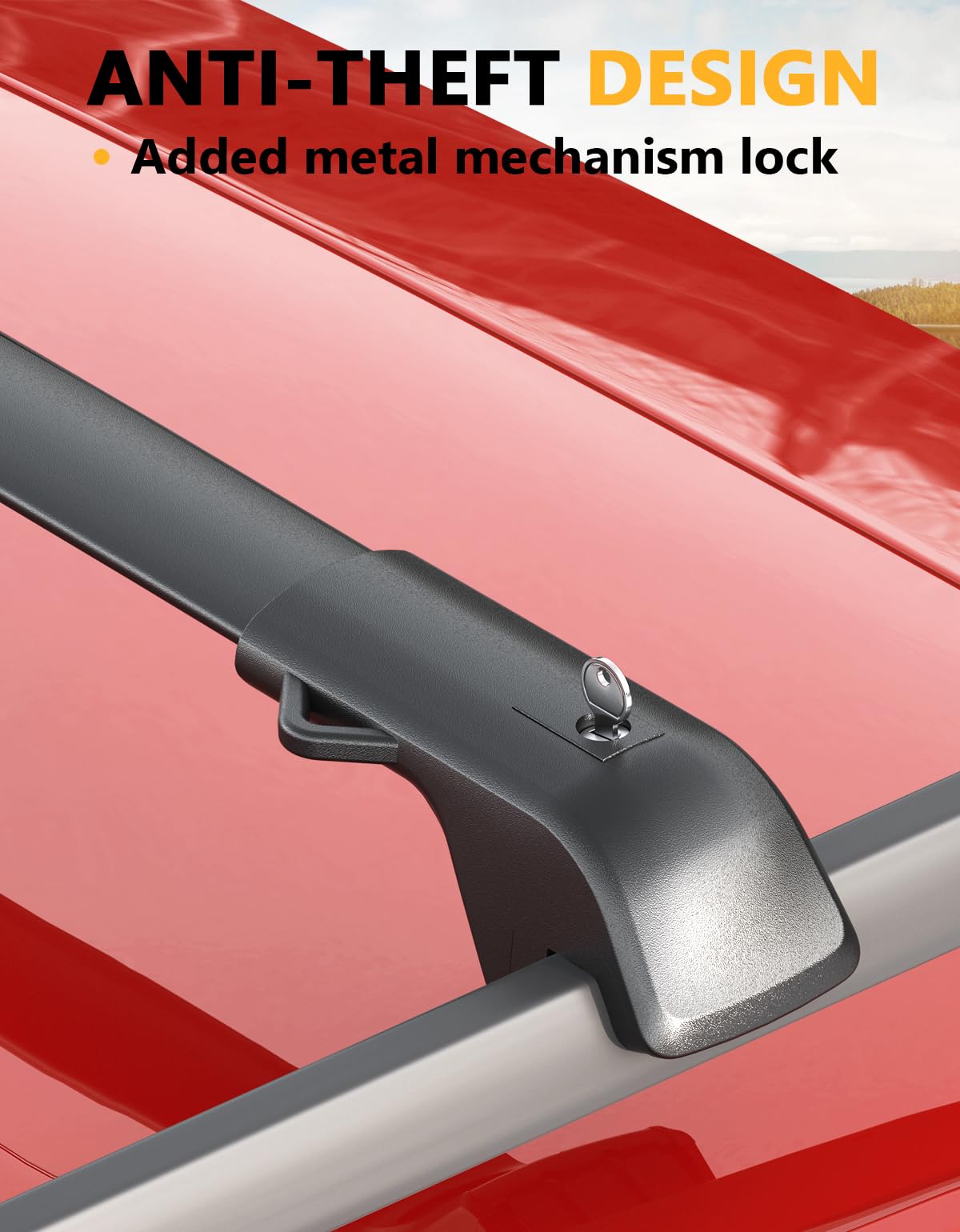 Tuyoung low-profile crossbars reduce wind noise during highway driving.