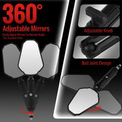 Tvitano Adventure Mirrors foldable design for compact storage and easy adjustments.