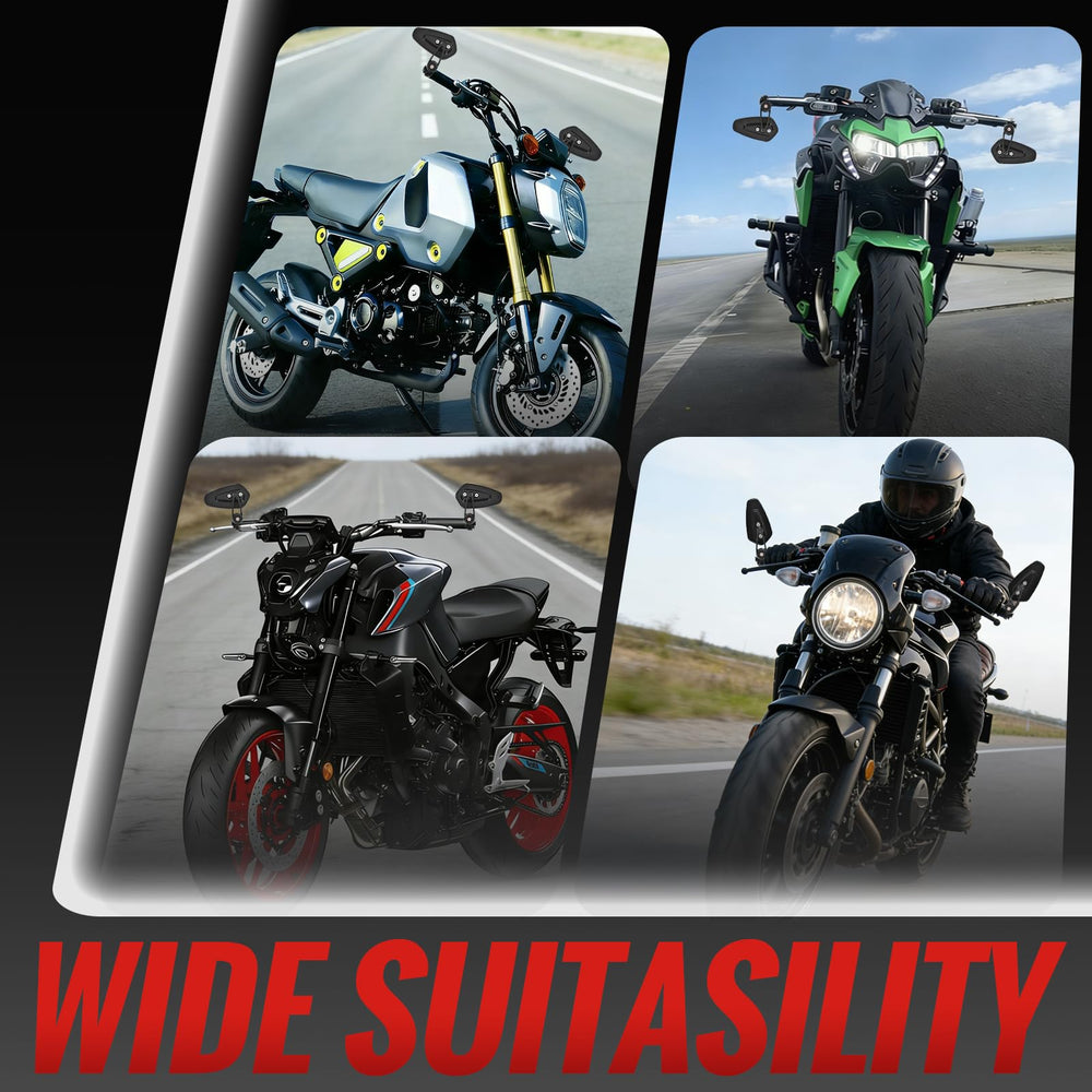 Tvitano SV650 bar end mirror offers clear rear view while riding