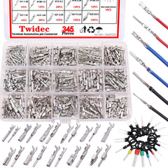 Twidec 345Pcs terminal pins kit for versatile automotive wiring applications.