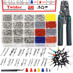Twidec 535Pcs automotive terminal pins for secure vehicle wiring connections.
