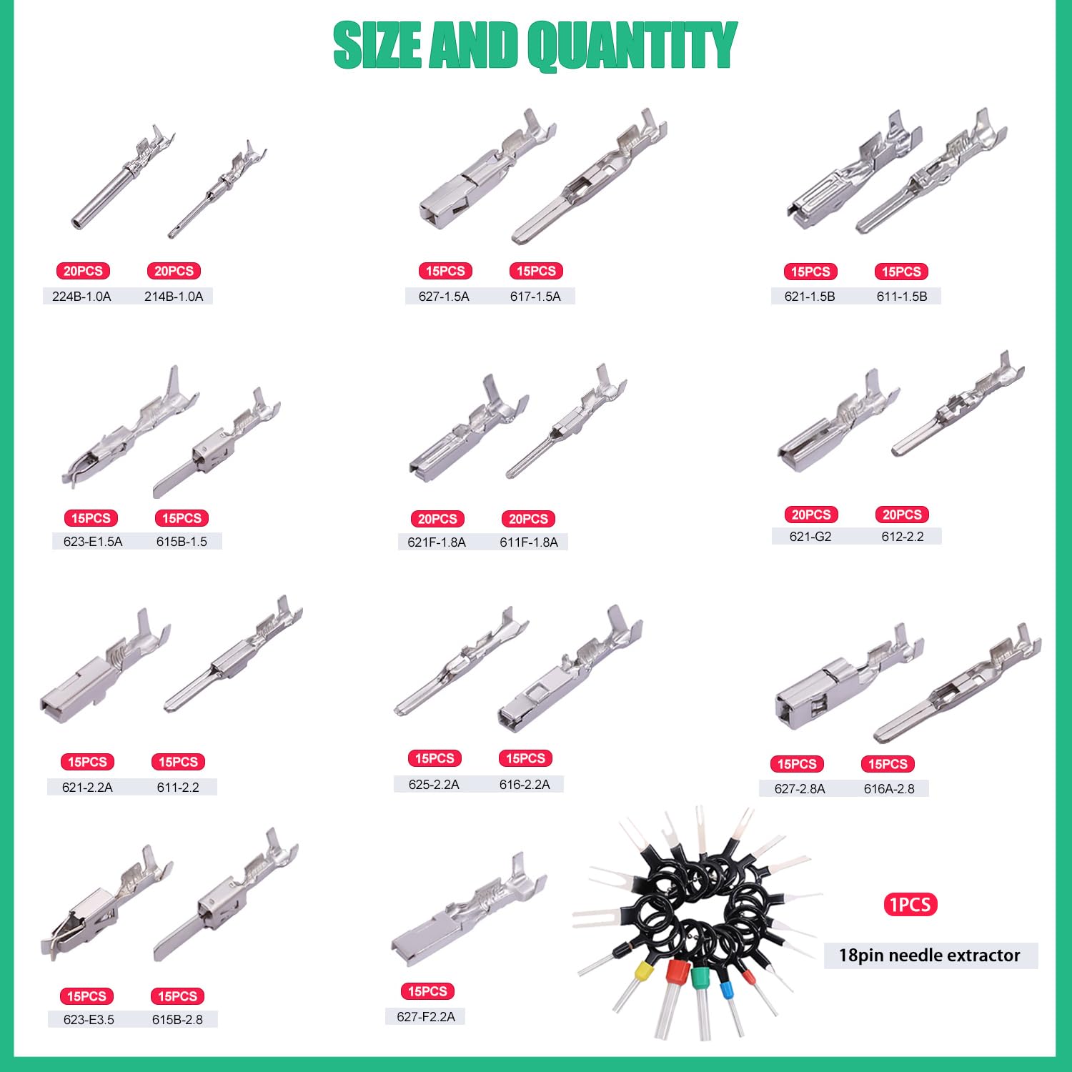 Twidec pin remover tool included for quick, clean terminal removal.