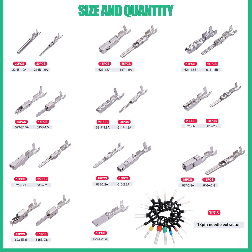 Twidec pin remover tool included for quick, clean terminal removal.