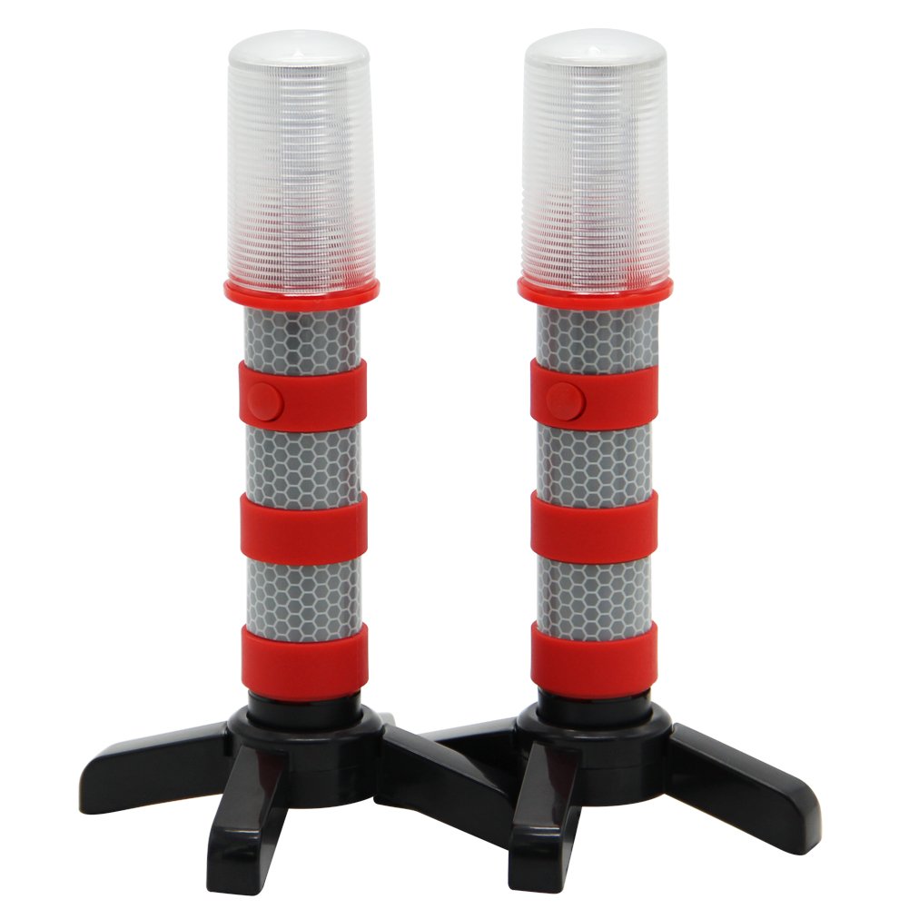 Twinkle Star LED beacon with detachable stand for flexible placement along road shoulder