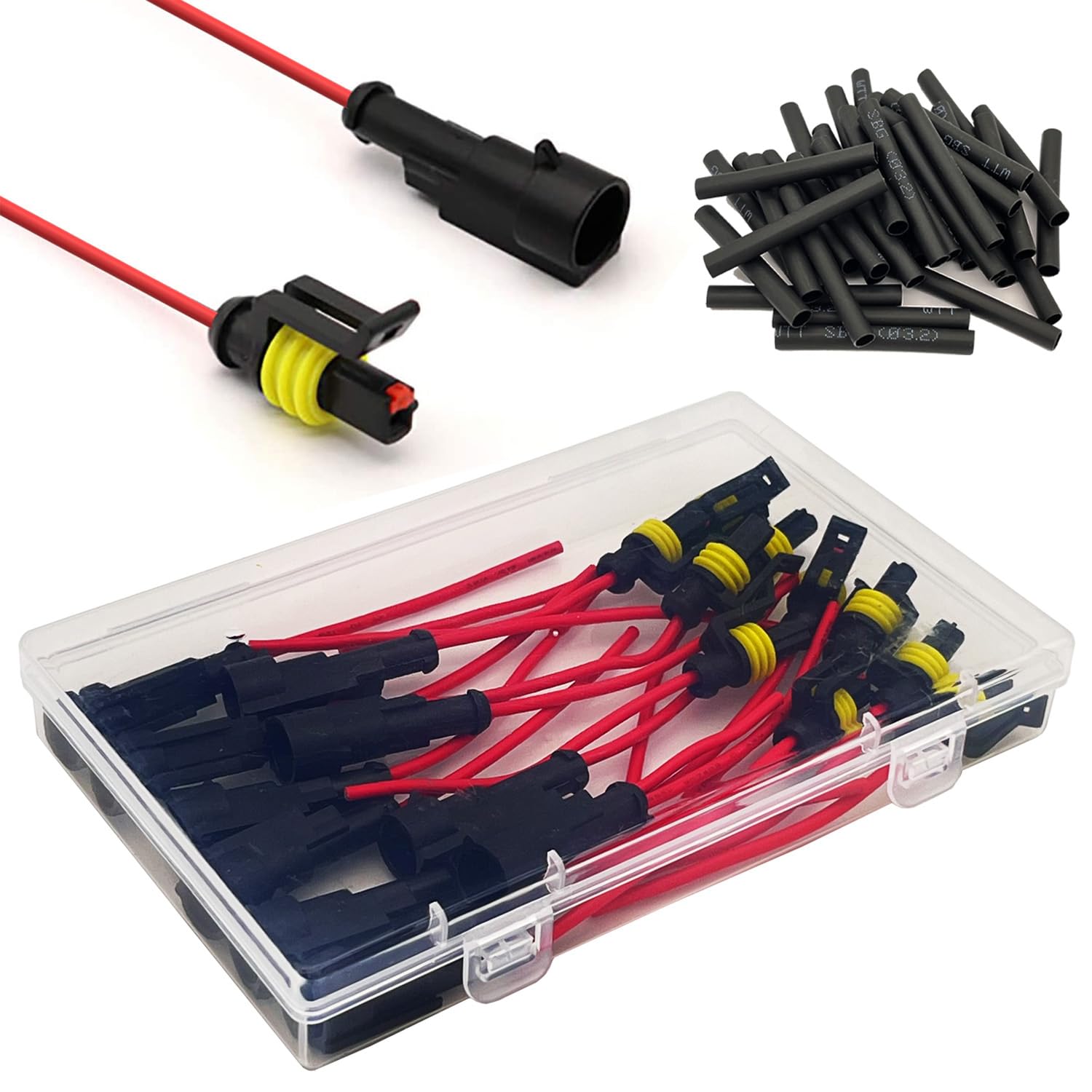 Twippo 10 kit 16 AWG 1 pin connectors package highlights complete waterproof connections