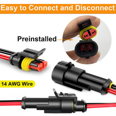 Twippo 14AWG 2-wire connector set side view showing secure buckle design
