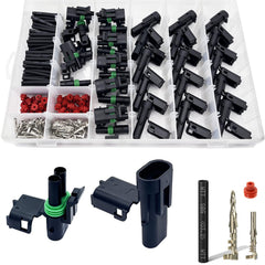 Twippo 15-kits 2-pin weather pack connectors with terminals for reliable automotive wiring.