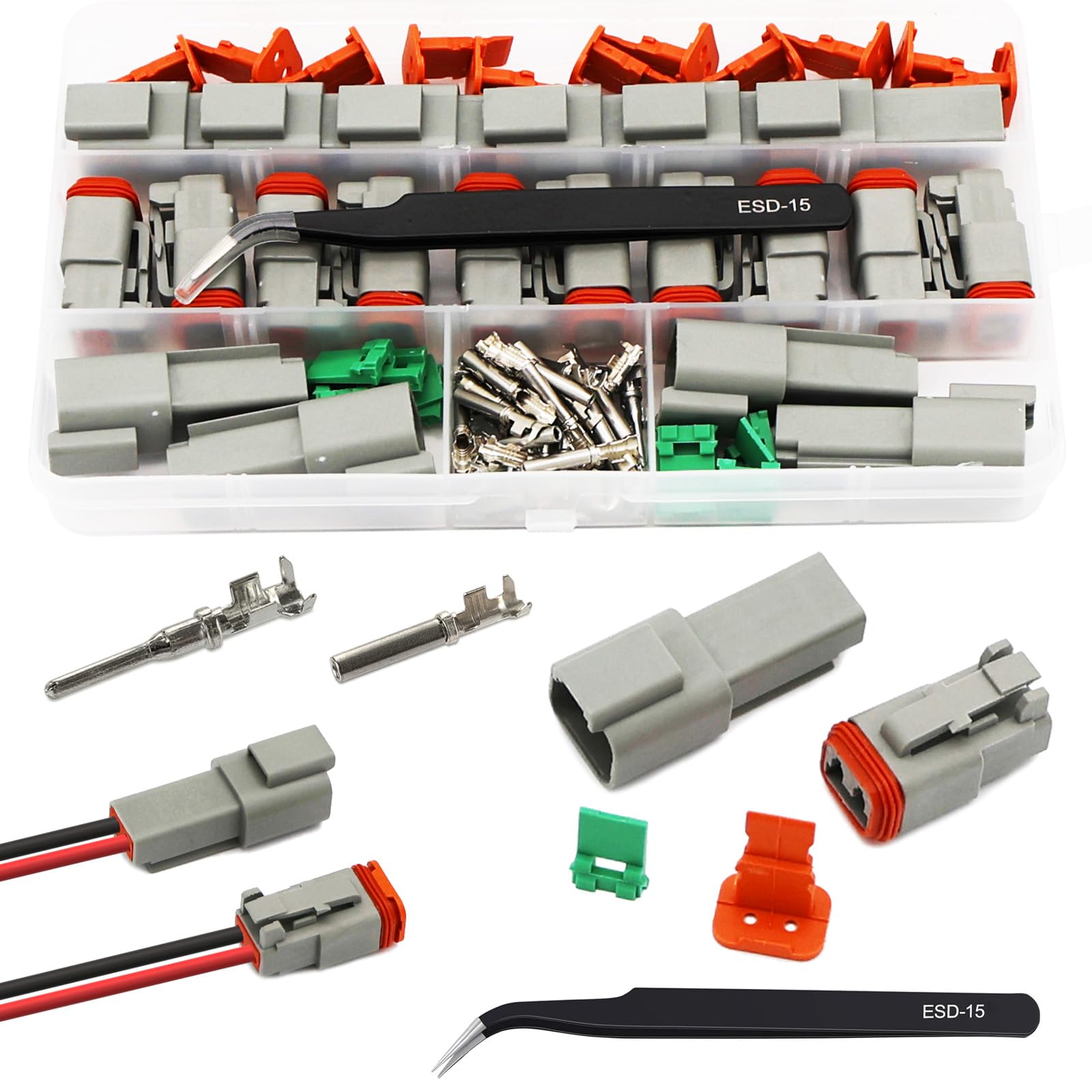 Twippo 2-pin Deutsch connector kit with 10 sets for reliable automotive wiring.