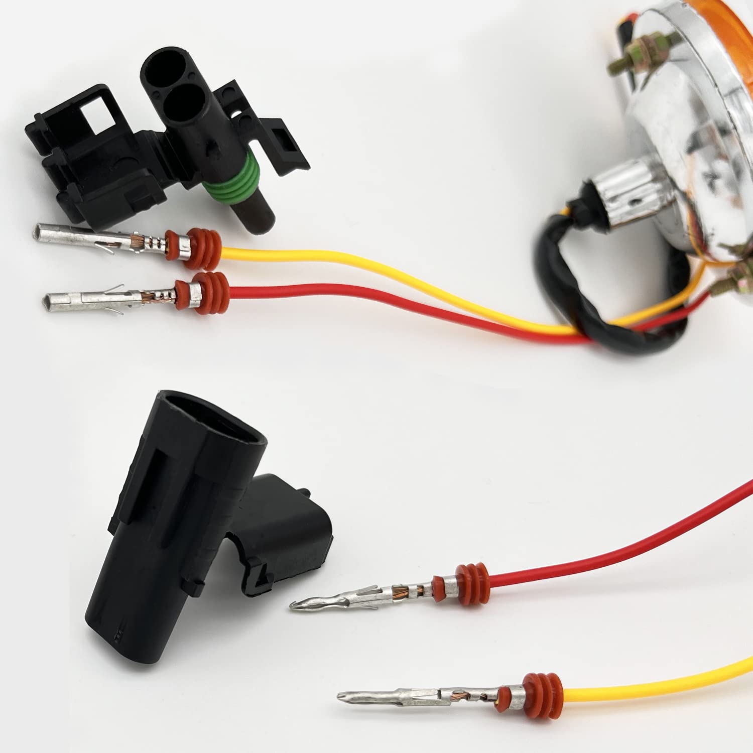 Twippo copper-plating finish improving conductivity in weather-pack connectors.