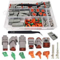 Twippo Deutsch Connector Kit box shows 18 waterproof sets for automotive wiring.