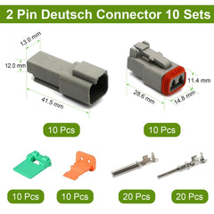 Twippo gray DT connector housing for rugged vehicle wiring protection.
